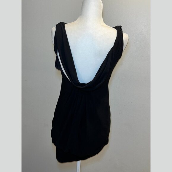 Y2K. Joseph Ribkoff Black Sleeveless V-Neck Bubble Mini  Dress Women’s Size 4 - Picture 3 of 8